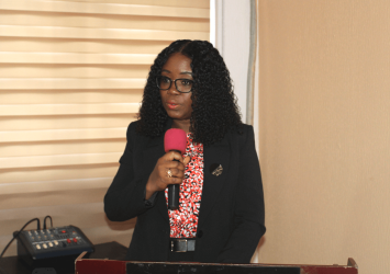 Cllr. Alexandra K. Zoe makes a statement at the Interpol workshop.