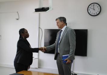 Swedish Ambassador Urban Sjostrom welcomes Cllr. Zoe to the Swedish Embassy.